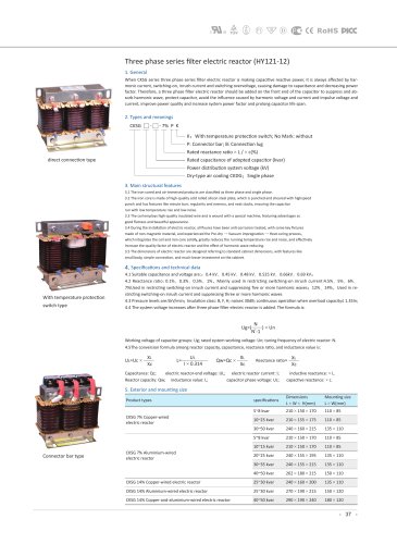 three phase harmonic filter reactor/CKSG