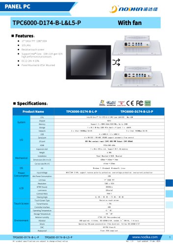 TPC6000-DXXX4 Series Datasheet