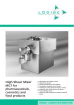 High Shear Mixer MGT for pharmaceuticals, cosmetics and food products