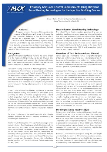 Efficiency Gains and Control Improvements Using Different Barrel Heating Technologies for the Injection Molding Process