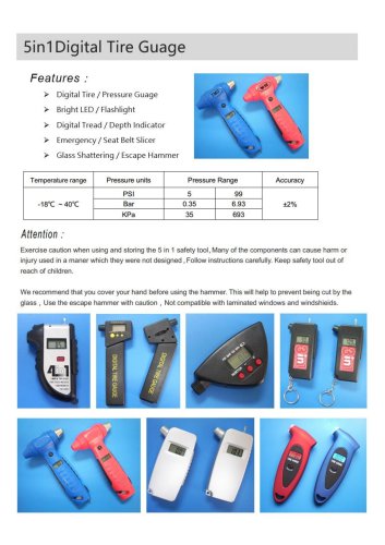 5 in1 digital tire guage