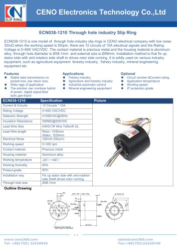 CENO 38.1mm through hole slipring ECN038-1210