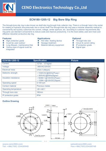 CENO Big Bore Slip Ring ECN180-1205-12