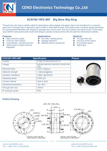 CENO Big Bore Slip Ring ECN190-10P2-46P