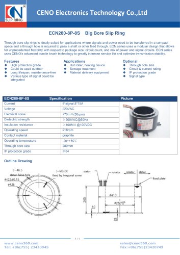 CENO Big Bore Slip Ring ECN280-8P-8S