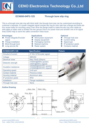 CENO Encoder signal slip ring ECN000-04P2-12S