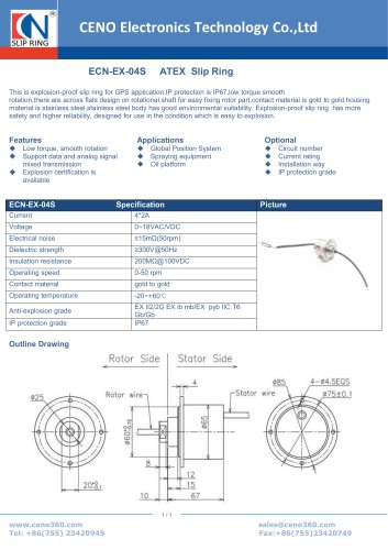 CENO  Explosion proof ATEX slip ring ECN-EX-04S