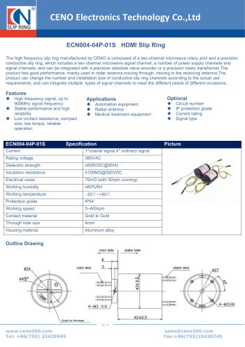 CENO HDMI Slip ring ECN004-04P-01S