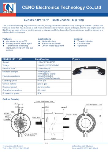 CENO Index table slip ring with multi channel ECN000-14P1-157P