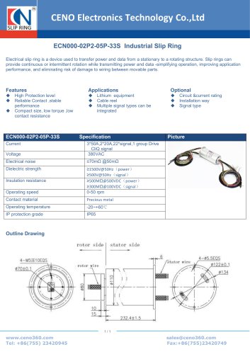 CENO Industrial Slip Ring ECN000-02P2-05P-33S