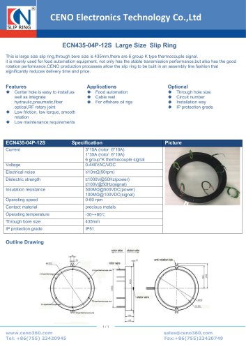 CENO Large size slip ring ECN435-04P-12S