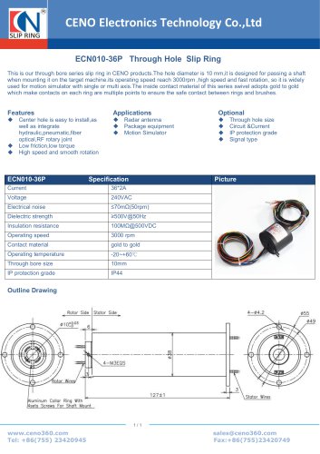 CENO Motion simulator slip ring ECN010-36P