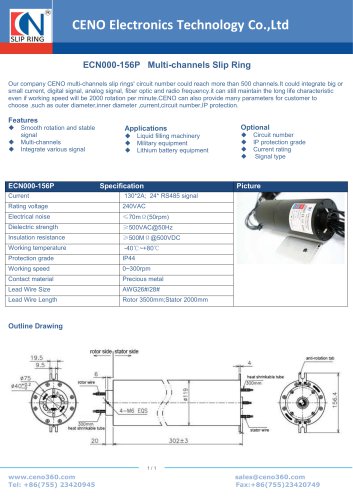 CENO Multi-channels Slip Ring ECN000-156P