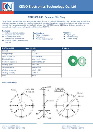 CENO  Separate Pancake slip ring PSCN030-06P