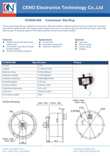 CENO Signal slip ring for Tunnel dryer ECN000-06S