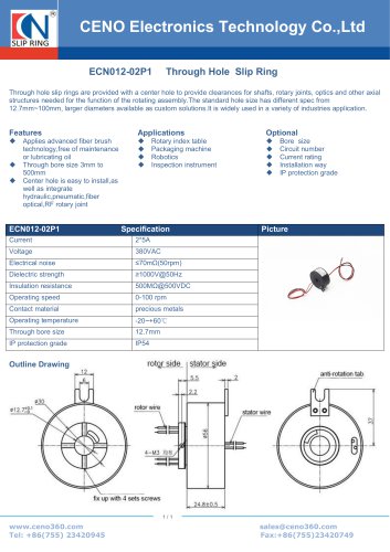 CENO Slip ring for torque measure instrument  ECN012-02P1