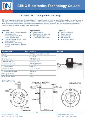 CENO Thermocouple slip ring ECN060-12S