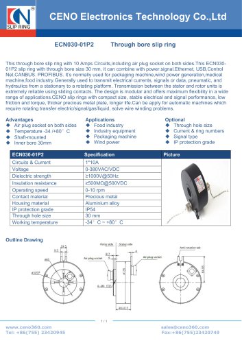 CENO Through bore 30mm slipring assembly ECN030-01P2