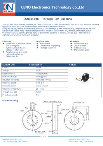 CENO Through bore slip ring ECN045-04S