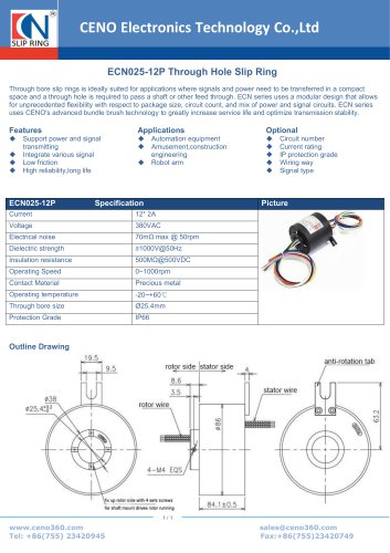 CENO Through Hole Slip Ring ECN025-12P