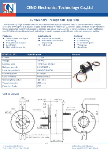 CENO Through hole slip ring ECN025-12P3