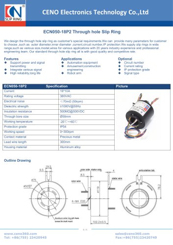 CENO Through hole slip ring ECN050-18P2