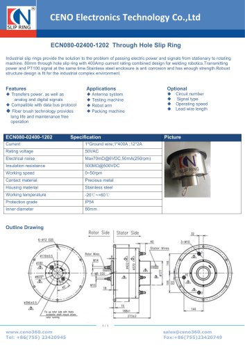 CENO Through Hole Slip Ring ECN080-02400-1202