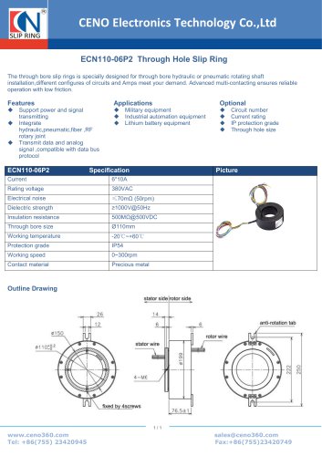 CENO Through Hole Slip Ring ECN110-06P2