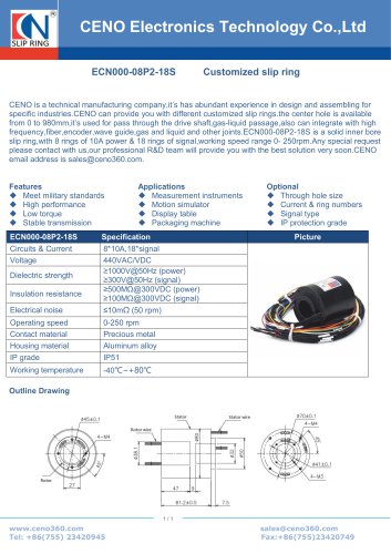 CENO Turntable slip ring ECN000-08P2-18S