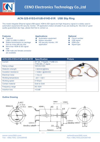 CENO USB slip ring ACN-32S-01EG-01UB-01HD-01R