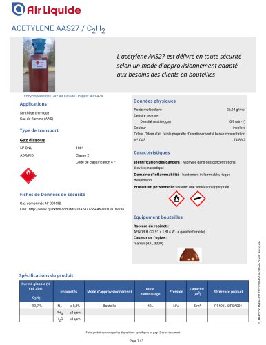 ACETYLENE AAS27 / C2H2