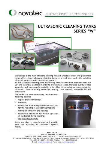 Standard Ultrasonic Cleaning Tanks Series "W"