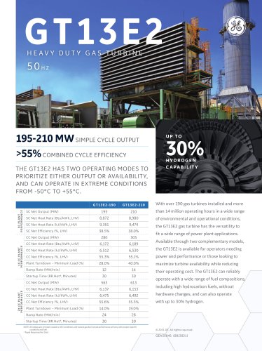 GT13E2 heavy duty gas turbine