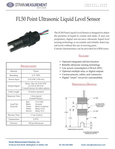 FL50 Ultrasonic Liquid Level Detector