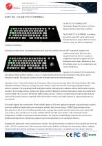 Waterproof Stainless steel panel mount backlight keyboard with integrated 38.0mm trackball mouse with electroplated black surface