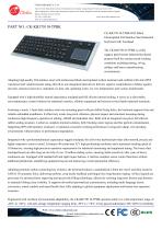 Waterproof Stainless steel panel mount keyboard with integrated touchpad mouse with black eletroplated surface