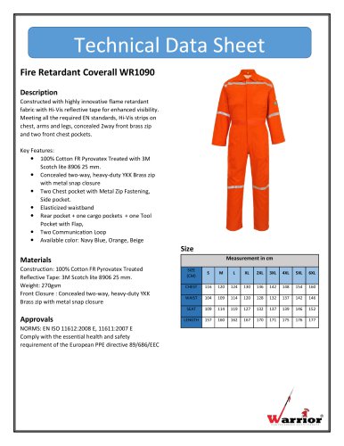 Fire Retardant Coverall WR1090