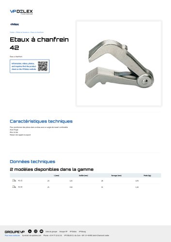 Etaux à chanfrein 42