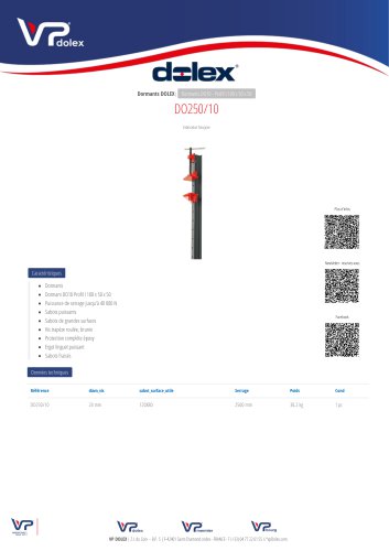 FICHE TECHNIQUE DORMANTS DO250/10
