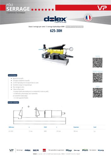 FICHE TECHNIQUE ETAU A SERRAGE HYDRAULIQUE 625-30H