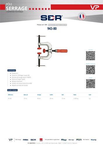 FICHE TECHNIQUE PRESSE 943-80