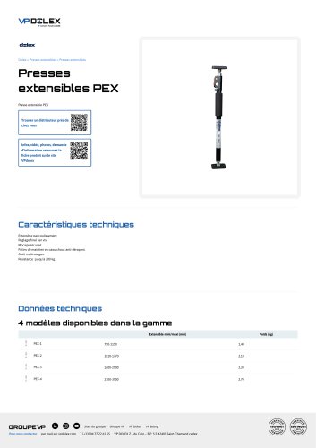 Presses extensibles PEX