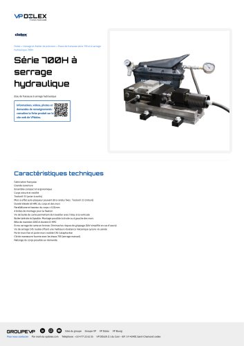 Série 700H à serrage hydraulique