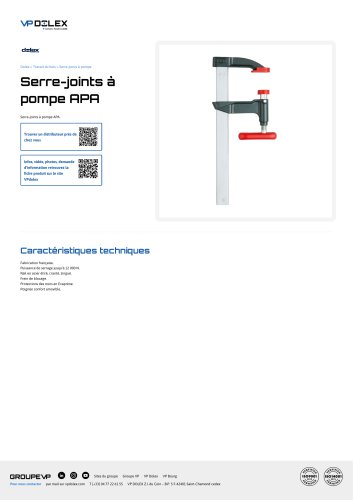 Serre-joints à pompe APA