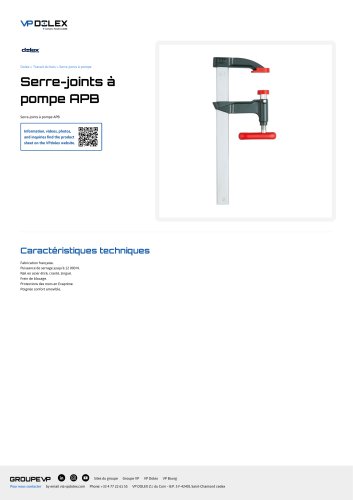Serre-joints à pompe APB