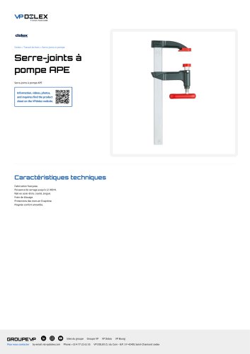 Serre-joints à pompe APE