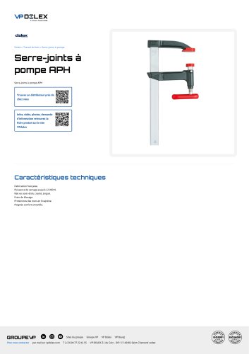 Serre-joints à pompe APH