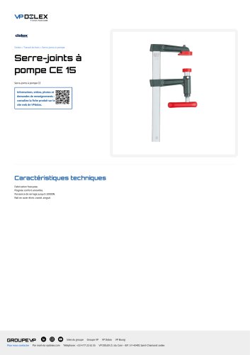 Serre-joints à pompe CE 15