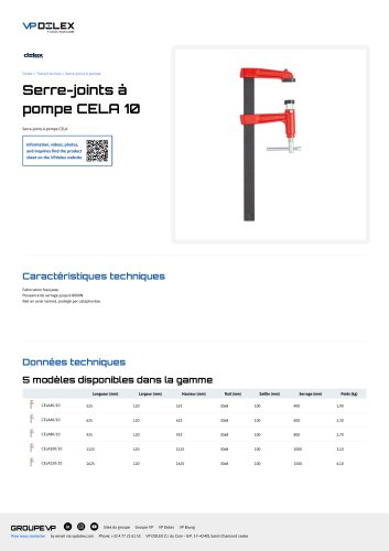 Serre-joints à pompe CELA 10