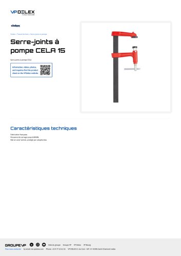 Serre-joints à pompe CELA 15